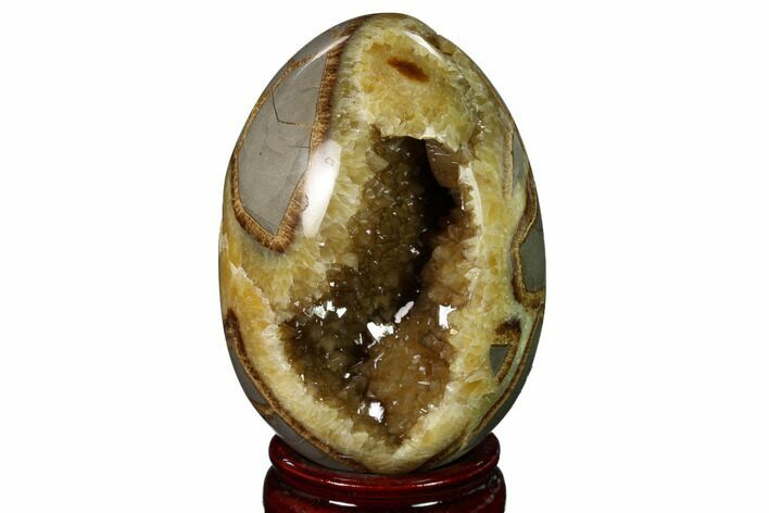 Calcite Crystal Filled Septarian Geode Egg - Utah #160275